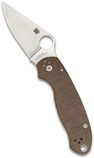 Spyderco Military 2 Folding Utility Pocket Knife - Ideal for Everyday Carry and Outdoor Adventures - G10 Handle, PlainEdge, 9.51-Inch Overall Length, 4-Inch Blade, Brown Canvas - C36MPCW2