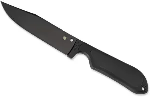 Spyderco Perrin Street Bowie Fixed Blade Utility Knife with 5.05" VG-10 Steel Black Blade and Premium Injection-Molded Polymer Sheath - Everyday Carry - PlainEdge - FB04PBB