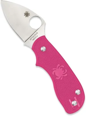 Spyderco Squeak Non-Locking Knife with 2.00" N690Co Stainless Steel Blade and Lighweight Pink FRN Handle - PlainEdge - C154PPN