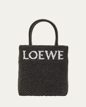 Standard A5 Tote Bag in Raffia with Leather Handles