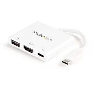 StarTech.com USB-C to 4K HDMI Multifunction Adapter with Power Delivery and USB-A Port- White - USB 3.1 - HDMI
