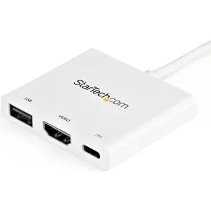 StarTech.com USB-C to 4K HDMI Multifunction Adapter with Power Delivery and USB-A Port- White - USB 3.1 - HDMI