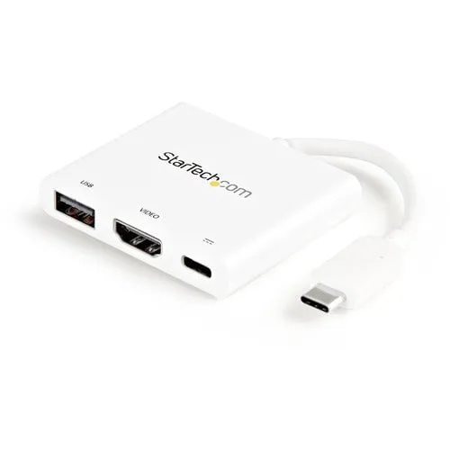 StarTech.com USB-C to 4K HDMI Multifunction Adapter with Power Delivery and USB-A Port- White - USB 3.1 - HDMI