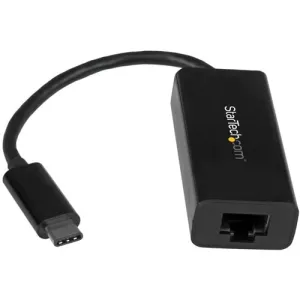 StarTech.com USB-C to Gigabit Ethernet Adapter - Black - USB 3.1 - Realtek RTL8153 - 1 Port(s) - 1 - Twisted Pair - 10/100/1000Base-T - Desktop