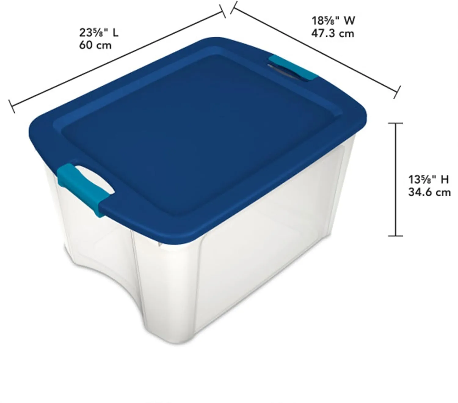 Sterilite 12-Pack Latch and Carry, Clear Plastic Storage Bins with Latching Lids and Full-Grip Handles, 18 Gallon