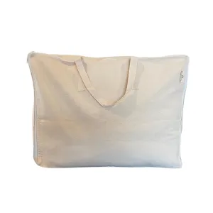 Storage Bag with Handles for Beddings, Comforters, Blankets, Pillows, Linens and Garments -Underbed/WardrobeThick Soft Breathable Closet Organizer Bag (Large (21"X15"X10"), Off-white)