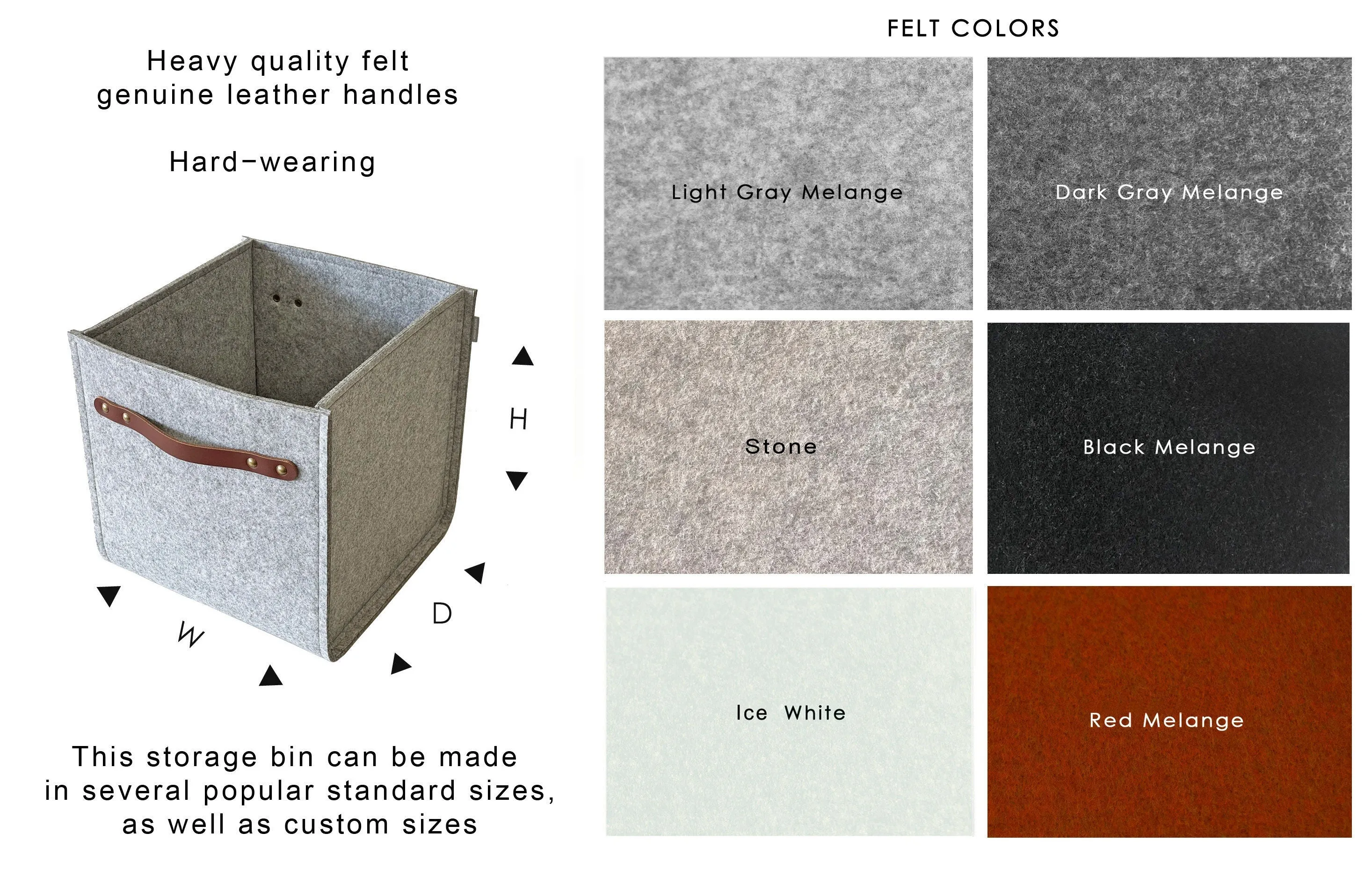 Storage Box with Leather Handles