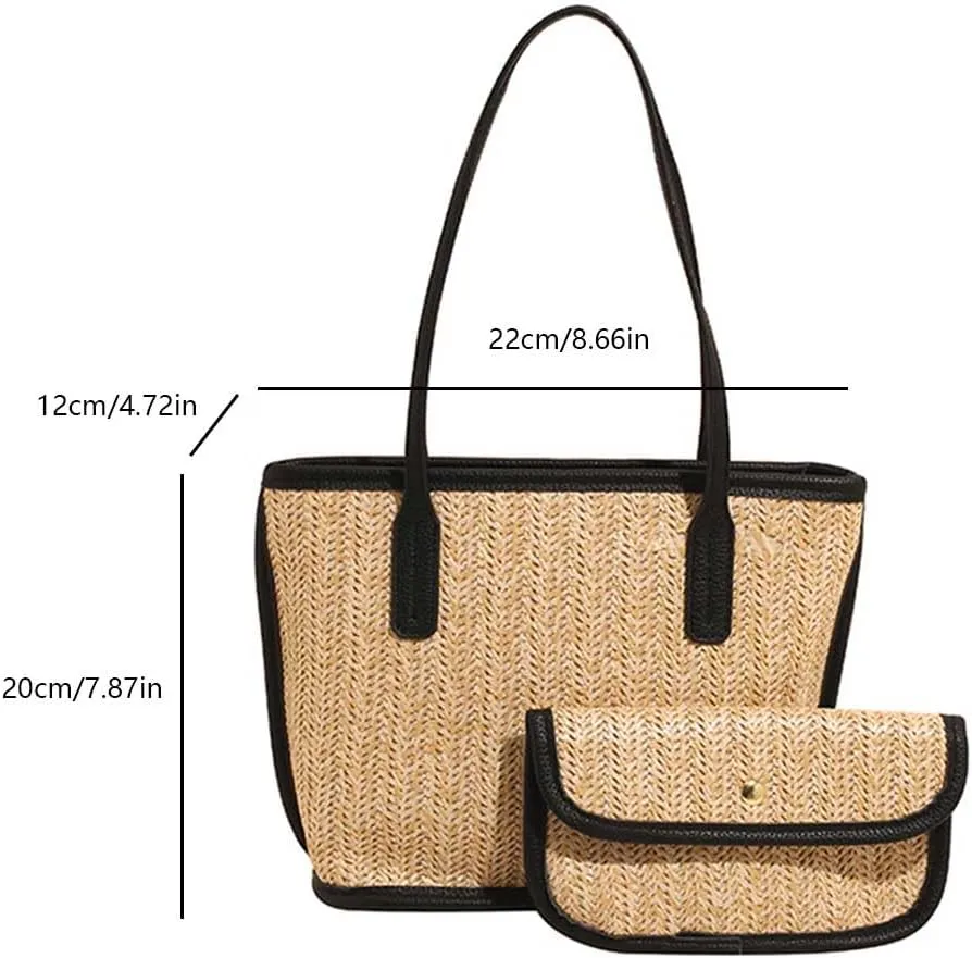 Straw Purses for Women Cute Beach Bag Straw Tote Bags Summer Handbags for Beach Vacation