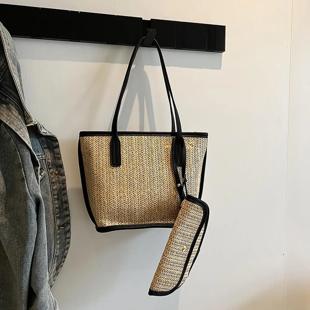 Straw Purses for Women Cute Beach Bag Straw Tote Bags Summer Handbags for Beach Vacation