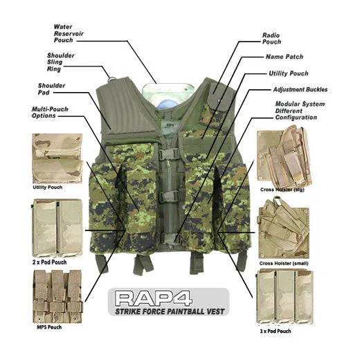 Strikeforce Tactical Modular Vest, Urban Street Camo (Regular Size)