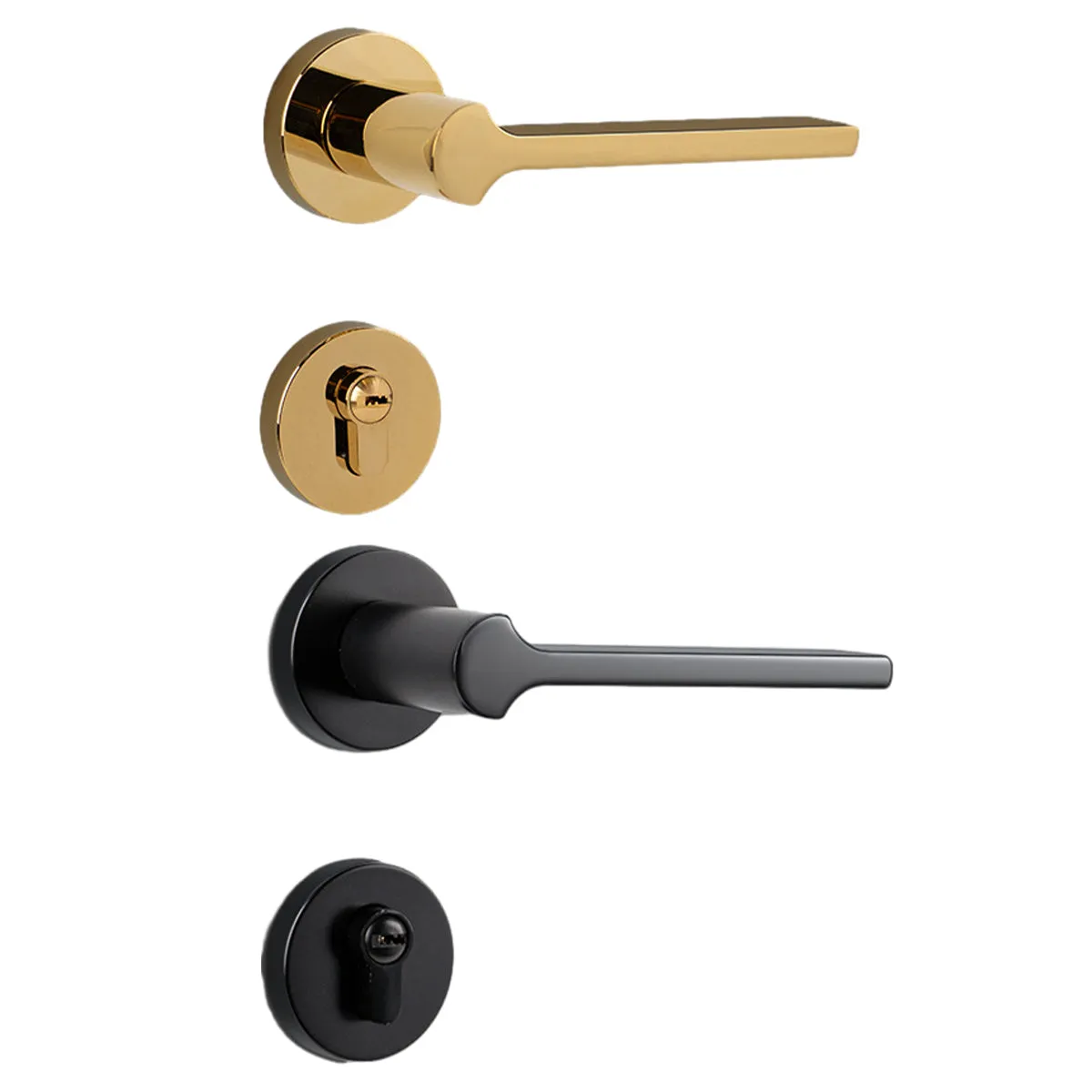 Stylish Aluminium Entrance Door Handles – Front Door Lever Handle Black