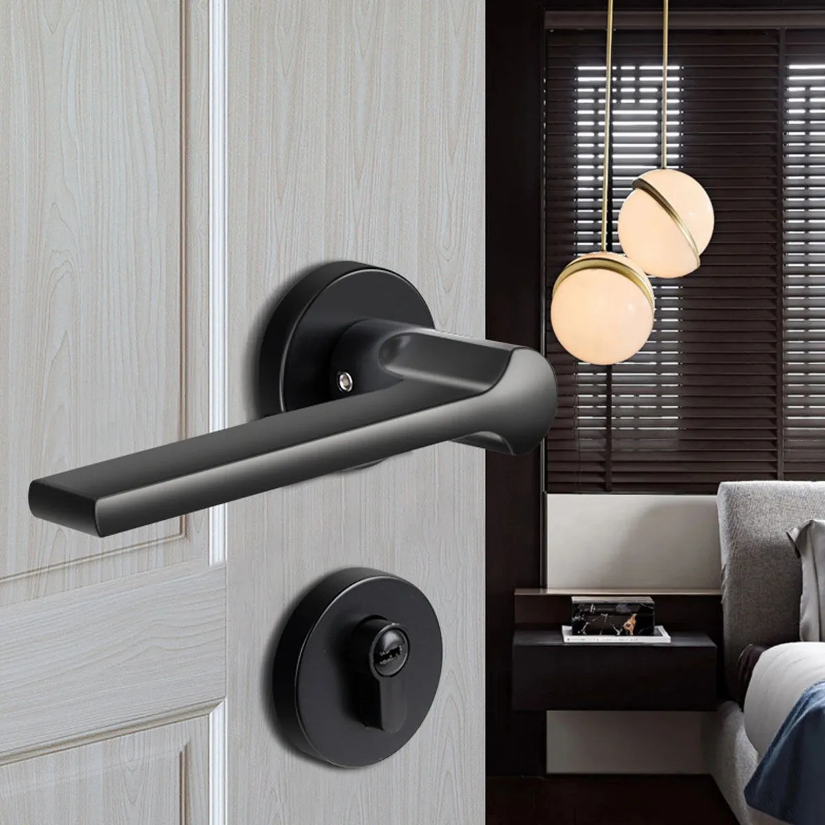 Stylish Aluminium Entrance Door Handles – Front Door Lever Handle Black