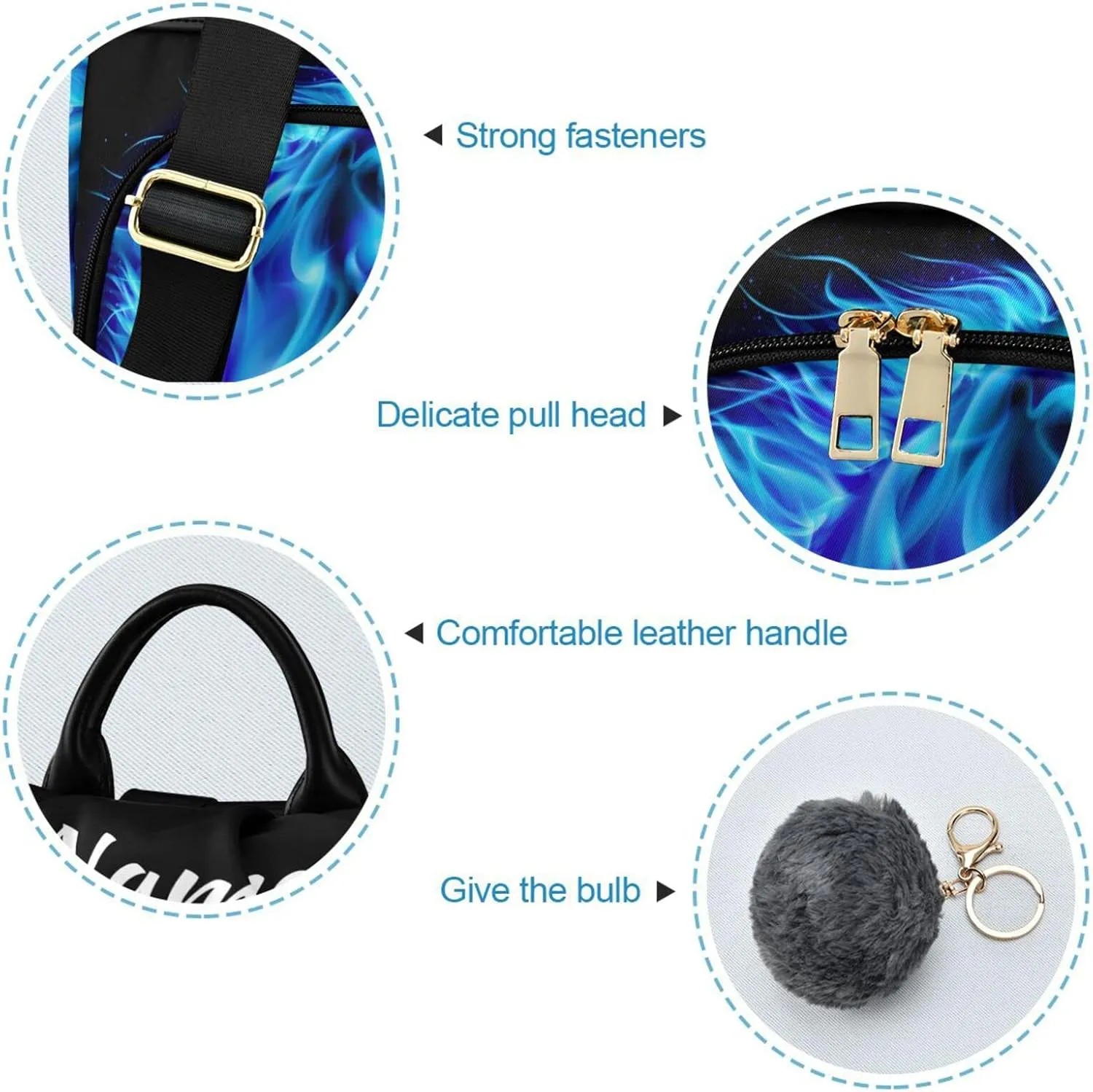 SUABO Fire Horse Blue Custom Backpack Purse for Women, Anti Theft Personalized Name Shoulder Bag Fashion Ladies Travel Bags