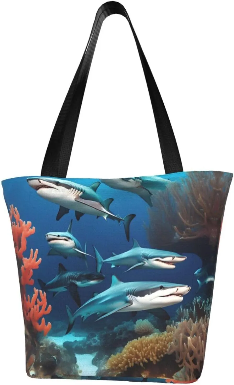 Submarine shark coral Cross-body Shoulder Bag, Women's One-shoulder Handbag, Weekend Travel Shopping and Playing Shoulder Bag