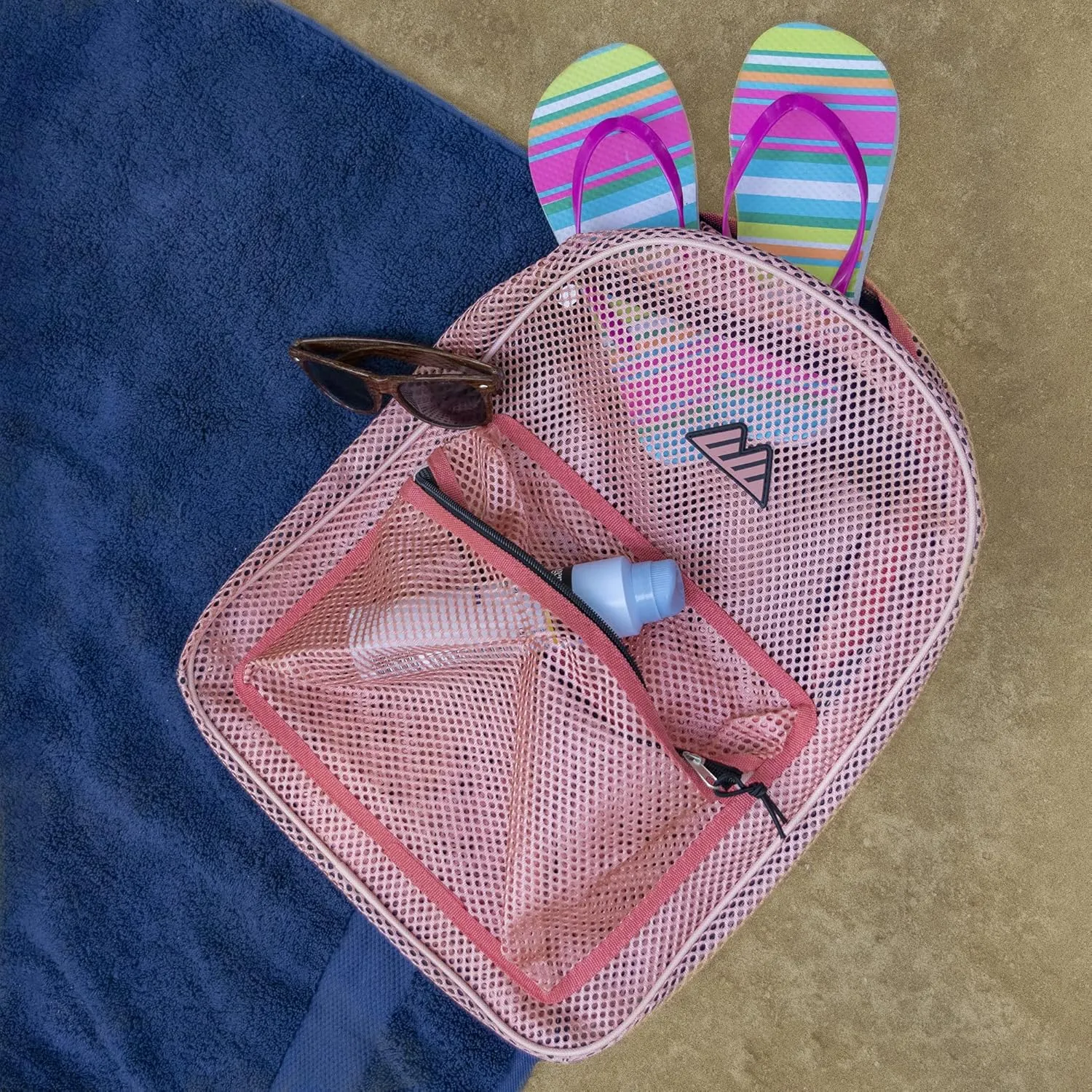 Summit Ridge Mesh Backpacks for Kids, Adults, School, Beach, and Travel, Colorful Transparent Mesh Backpacks with Padded Straps Large