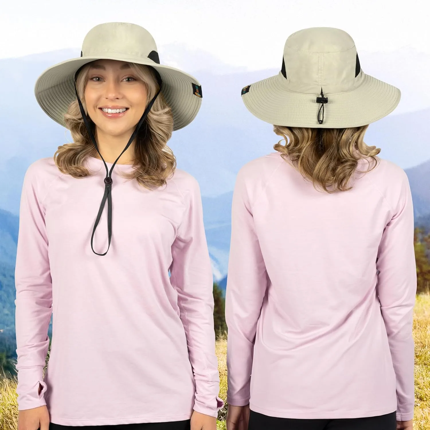 SUN CUBE Wide Brim Sun Hat Men Women, Fishing Hats Sun UV Protection, Mens Hiking Bucket Hat Safari Beach Boonie, UPF 50 