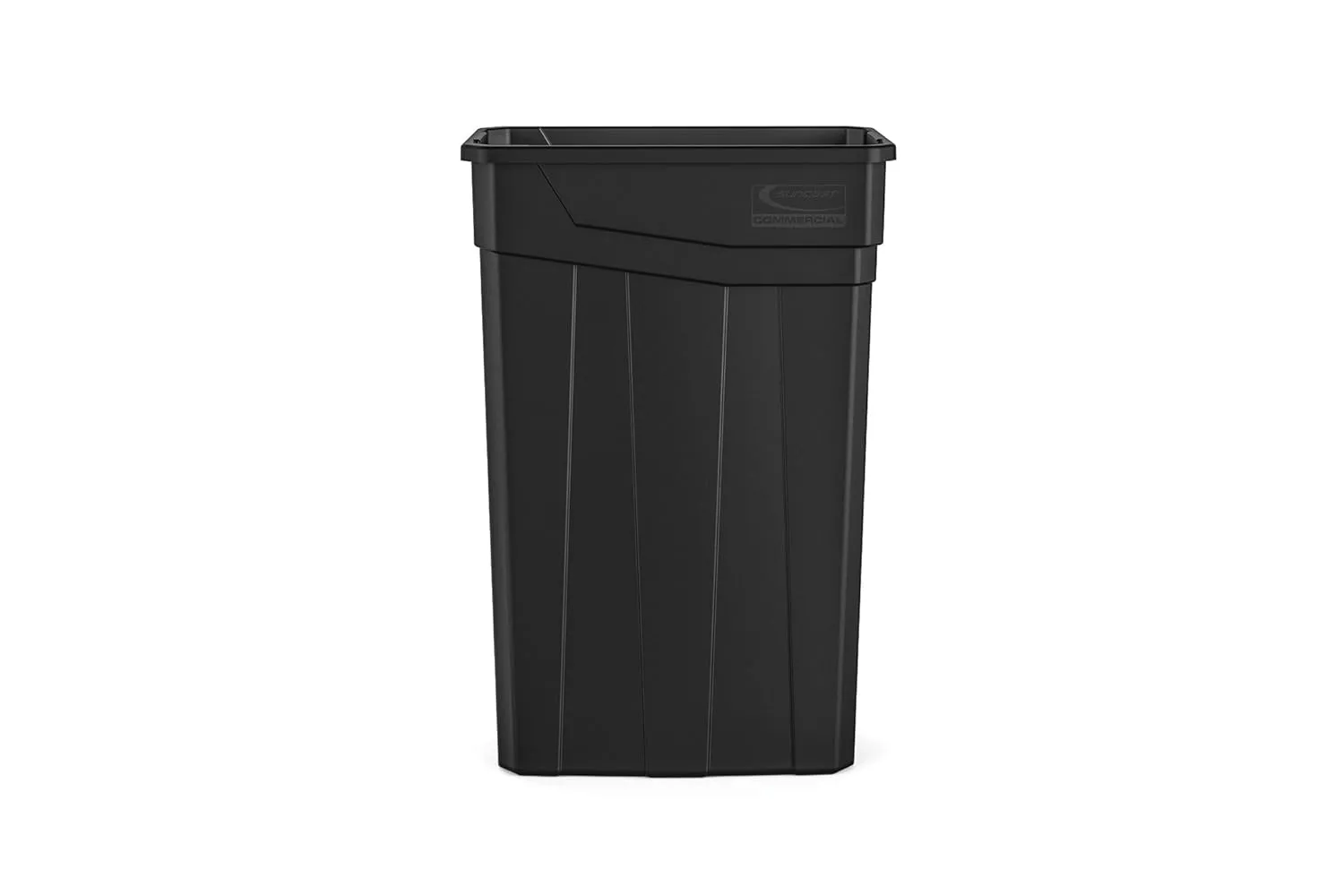 Suncast Commercial 23-Gallon Narrow Trash Can without Handles - Durable Garbage Can, Black