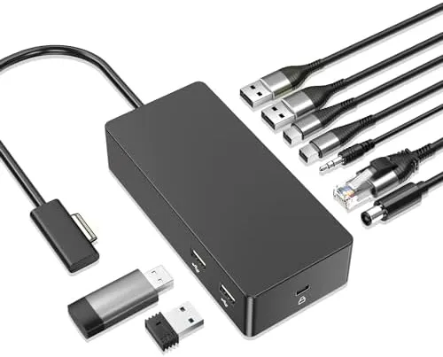 Surface Dock,Surface Pro Docking Station with 90W Power Supply,Ethernet,Mini DP*2,USB 3.0 * 4,Audio for Surface Pro 9/8/X/7/6/5/4/3, Surface Laptop go/5/4/3/2/1, Surface Book 3/2/1