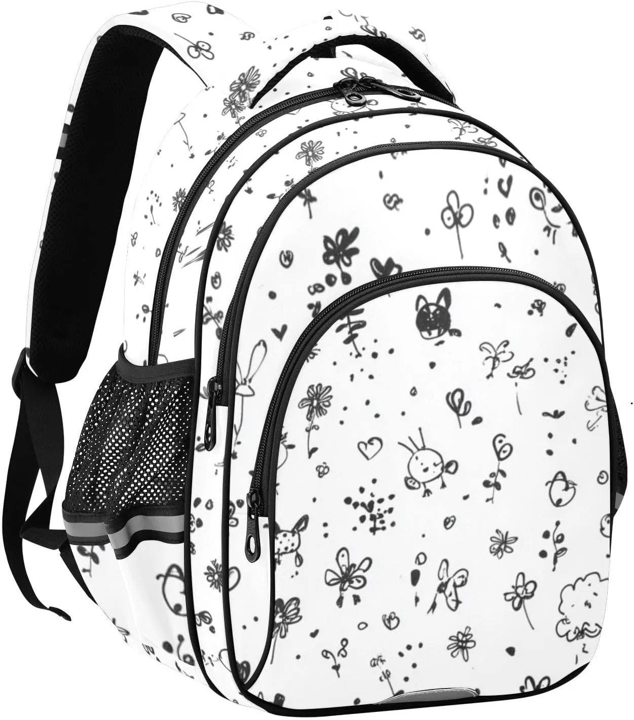 susiyo Flowers and AnimalsDouble shoulders Backpack zipper backpack, With compartments, Double side bag, for school