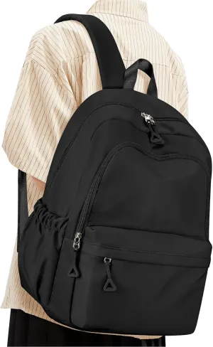 suwasp Casual Laptop Backpack for Women Men College Bookbag Waterproof Lightweight School Bag 15.6inch Laptop Daypack Large Capacity School Backpack for Teens Boys Girls (black A)