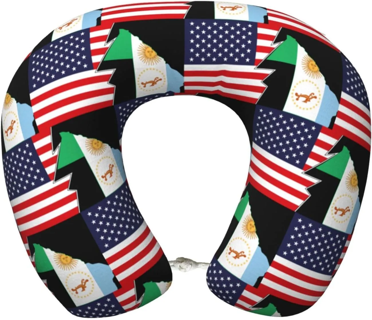 SVG Flag Map of Chaco and America Neck Pillow Memory Foam U-Shaped Travel Neck Pillow for Airplanes Car Home