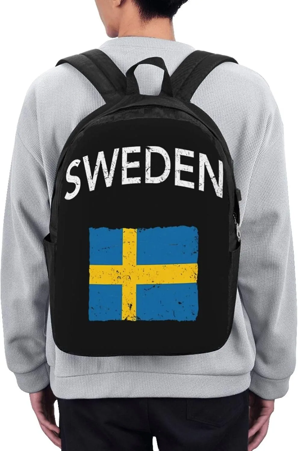 Swedish Sweden Flag Laptop Backpacks Travel Backpack Casual Business Daypack Sport Rucksack Computer Bag Fits up to 17 Inch Notebook with USB Port