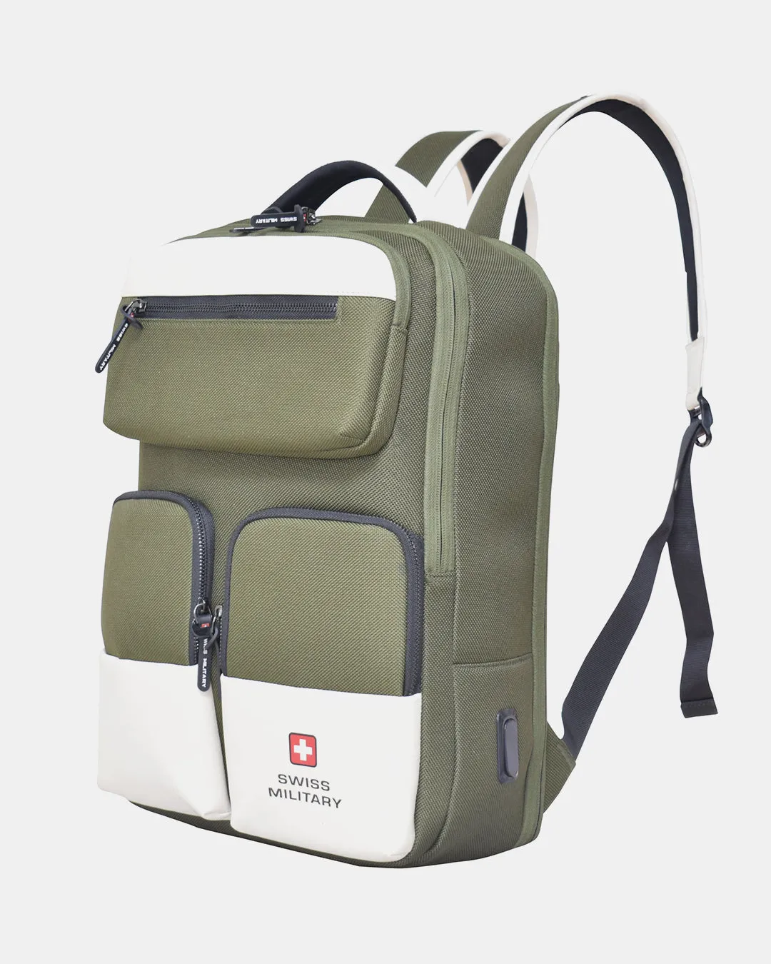 Swiss Military Blizzard Laptop Backpack with Luggage Trolley Strap | USB and Type C Charging Port | 21 Lt Capacity