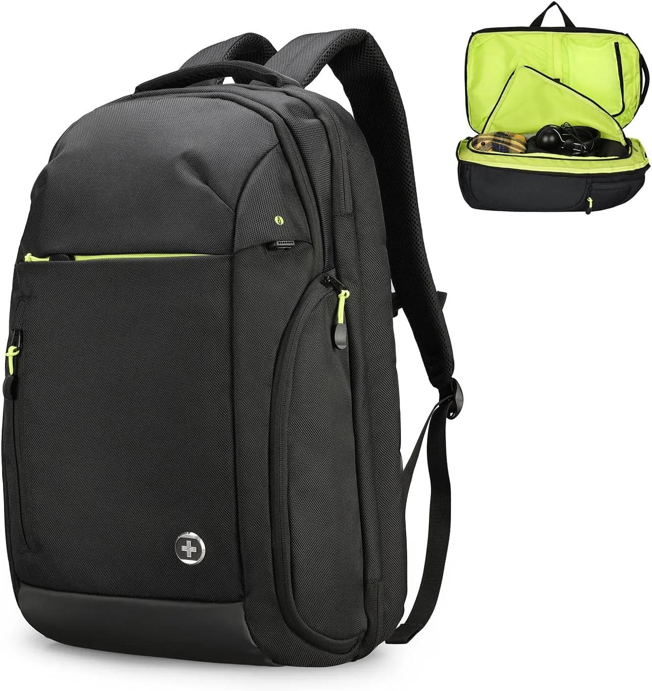 Swissdigital Design Large Travel Backpack for Men,17 Inch Laptops Backpack with USB Charging Port,Carry on Business Anti-theft Backpack With RFID Protection (JAVA SD805)