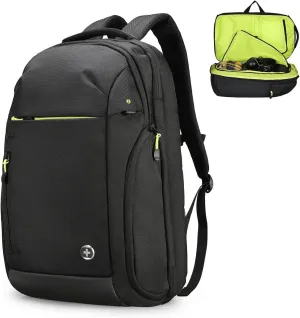 Swissdigital Design Large Travel Backpack for Men,17 Inch Laptops Backpack with USB Charging Port,Carry on Business Anti-theft Backpack With RFID Protection (JAVA SD805)