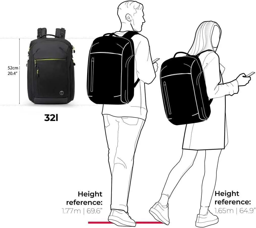 Swissdigital Design Large Travel Backpack for Men,17 Inch Laptops Backpack with USB Charging Port,Carry on Business Anti-theft Backpack With RFID Protection (JAVA SD805)