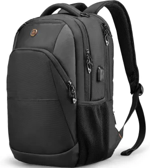 Swissdigital Design Travel Laptop Backpack, Laptops Backpack with USB Charging Port for Men Women Fits 16 Inch Notebook, Black | ANDWIL