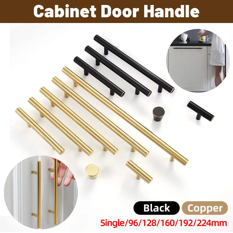 T-Bar and Long Pull Cabinet Handles – Gold & Matte Black Dark-Copper
