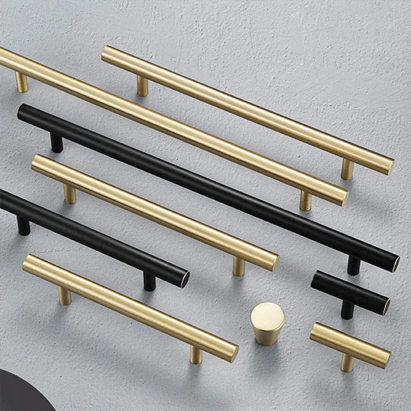 T-Bar and Long Pull Cabinet Handles – Gold & Matte Black Dark-Copper