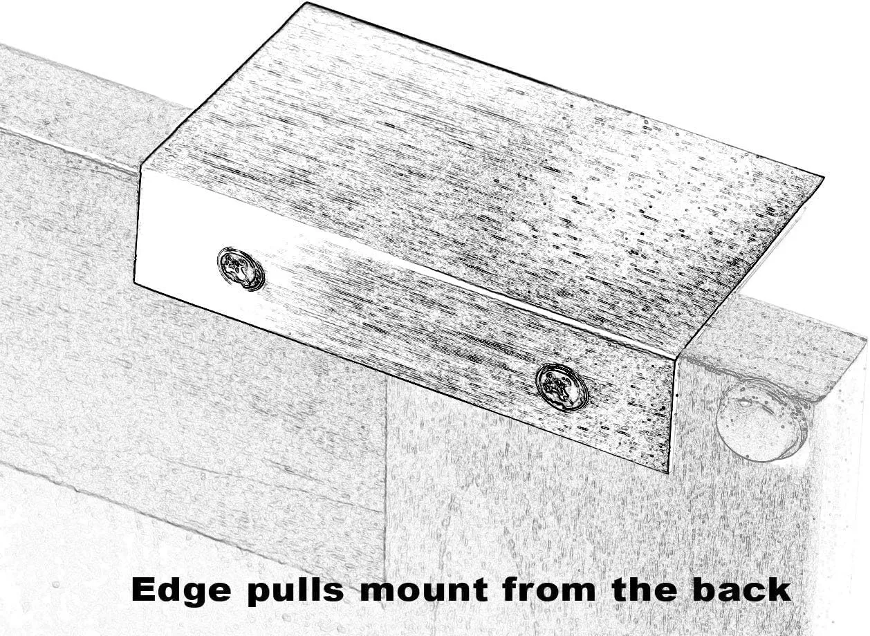 Tab Pulls Perfect Edge Pulls. Finger Pulls for Cabinets. Aluminum Material Premium Handles for Kitchen Drawer. (with Screws) (25, Satin Nickel, 2 Inch)