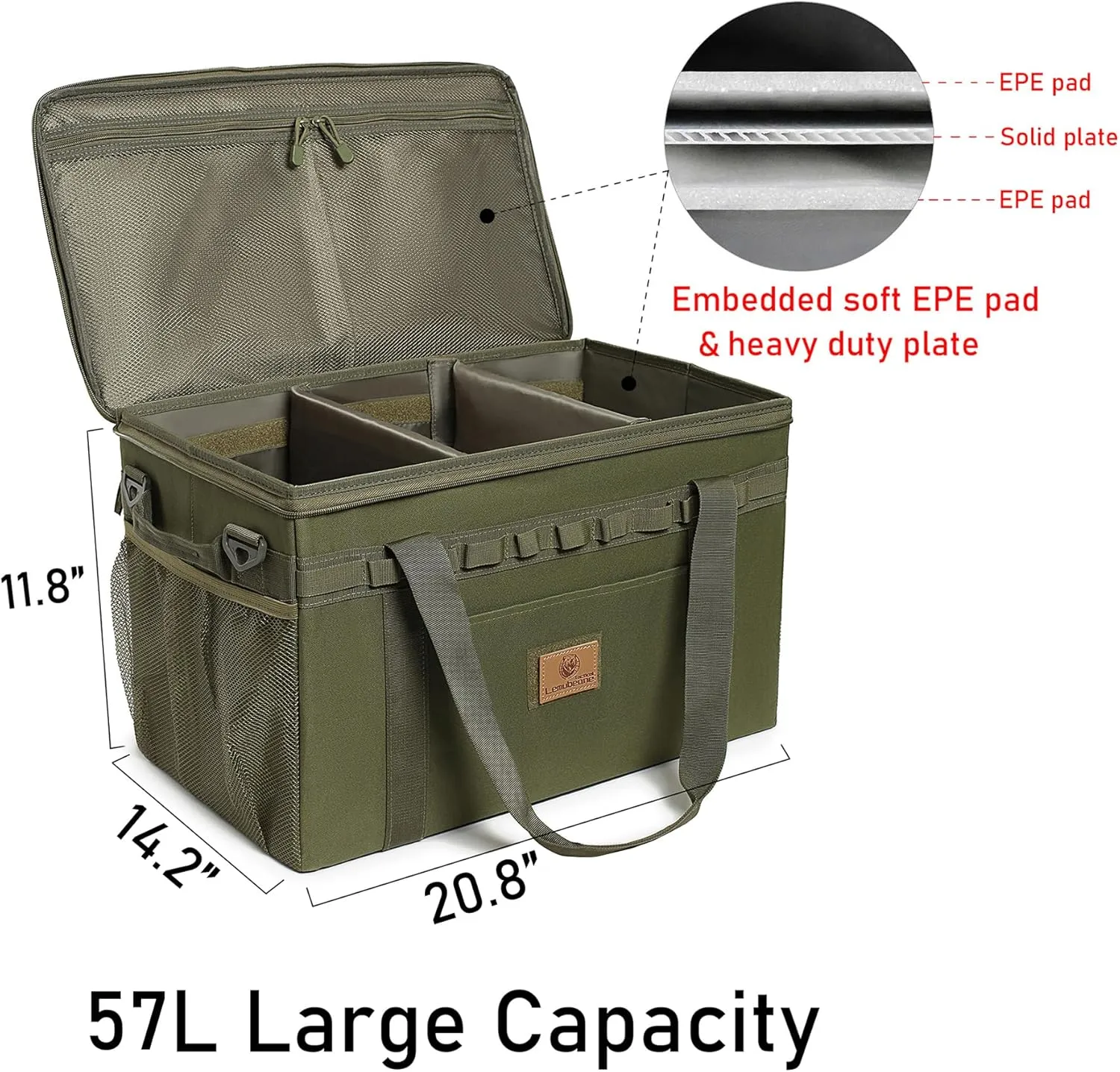 Tactical Camping Storage Bag Utility Tote Bag Camping Kitchen Organizer with Axe Holder & Shoulder Strap