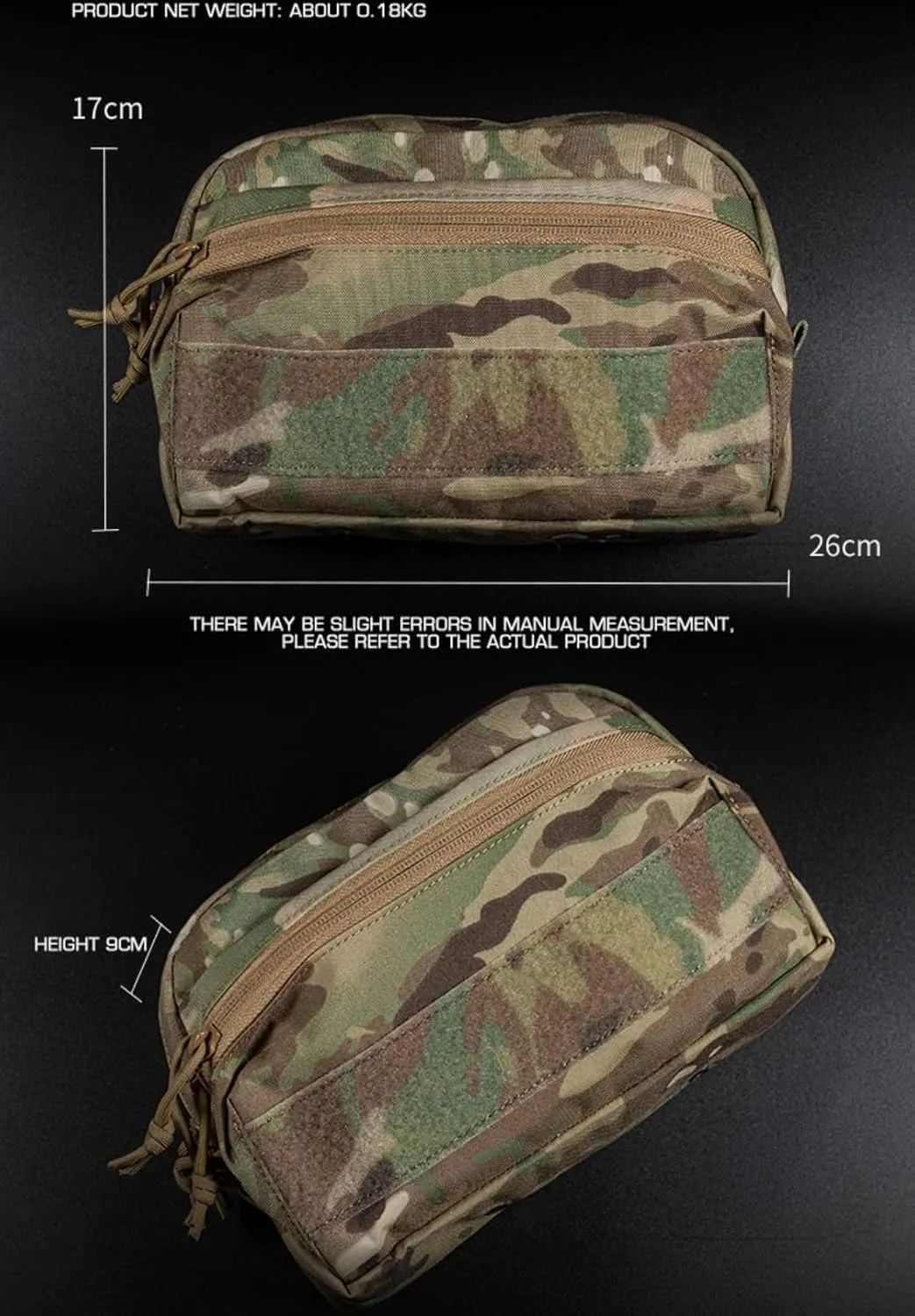 Tactical C.CS Pouch MOLLE System Pouch Double Zipper Utility Bag Hunting Vest Accessory Airsoft Organizers Recycling Bag