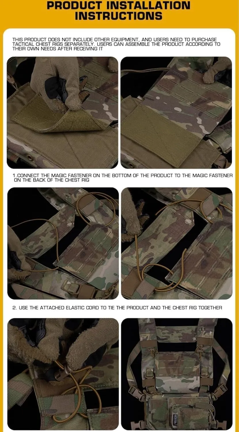 Tactical Chest Rig Mag Pouch MOLLE Holder FERR0 Style A.TAK Panel Hunting Airsoft Chesty Navigation Front Panel Expansion Gear (CP)