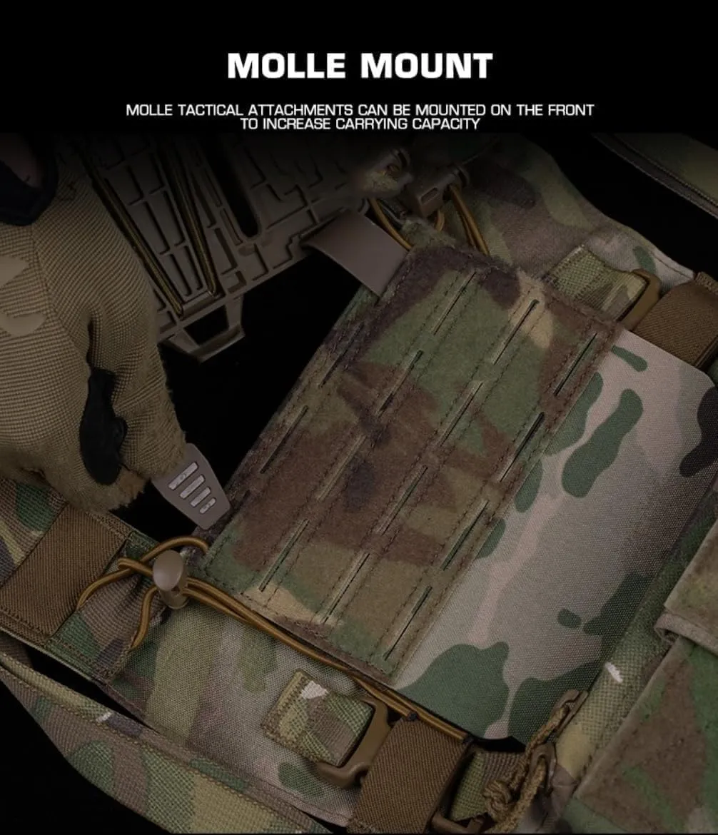 Tactical Chest Rig Mag Pouch MOLLE Holder FERR0 Style A.TAK Panel Hunting Airsoft Chesty Navigation Front Panel Expansion Gear (CP)