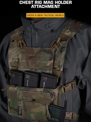 Tactical Chest Rig Mag Pouch MOLLE Holder FERR0 Style A.TAK Panel Hunting Airsoft Chesty Navigation Front Panel Expansion Gear (CP)