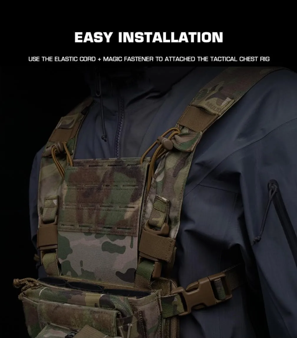 Tactical Chest Rig Mag Pouch MOLLE Holder FERR0 Style A.TAK Panel Hunting Airsoft Chesty Navigation Front Panel Expansion Gear (CP)