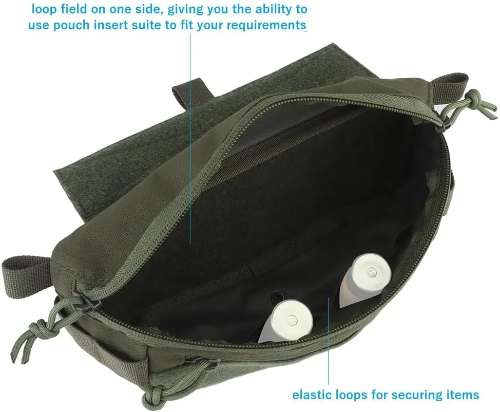 Tactical Drop Dangler Pouch with Hoop and Loop Sub Abdominal Carrying Kit Bag Utility Tool Pouch Waistpack for Chest Rig Vest