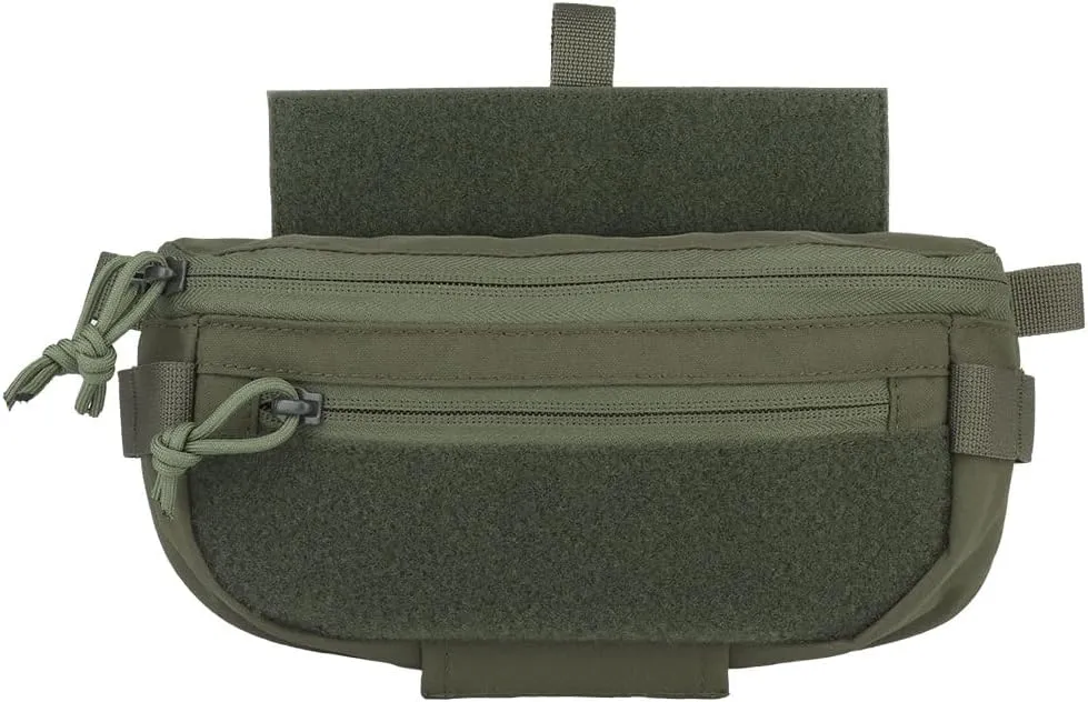 Tactical Drop Dangler Pouch with Hoop and Loop Sub Abdominal Carrying Kit Bag Utility Tool Pouch Waistpack for Chest Rig Vest