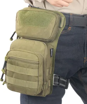 Tactical Drop Leg Bag Utility Pouch Molle Pack for Outdoor Motorcycle Cycling Hunting Hiking with CCW Gun Holster