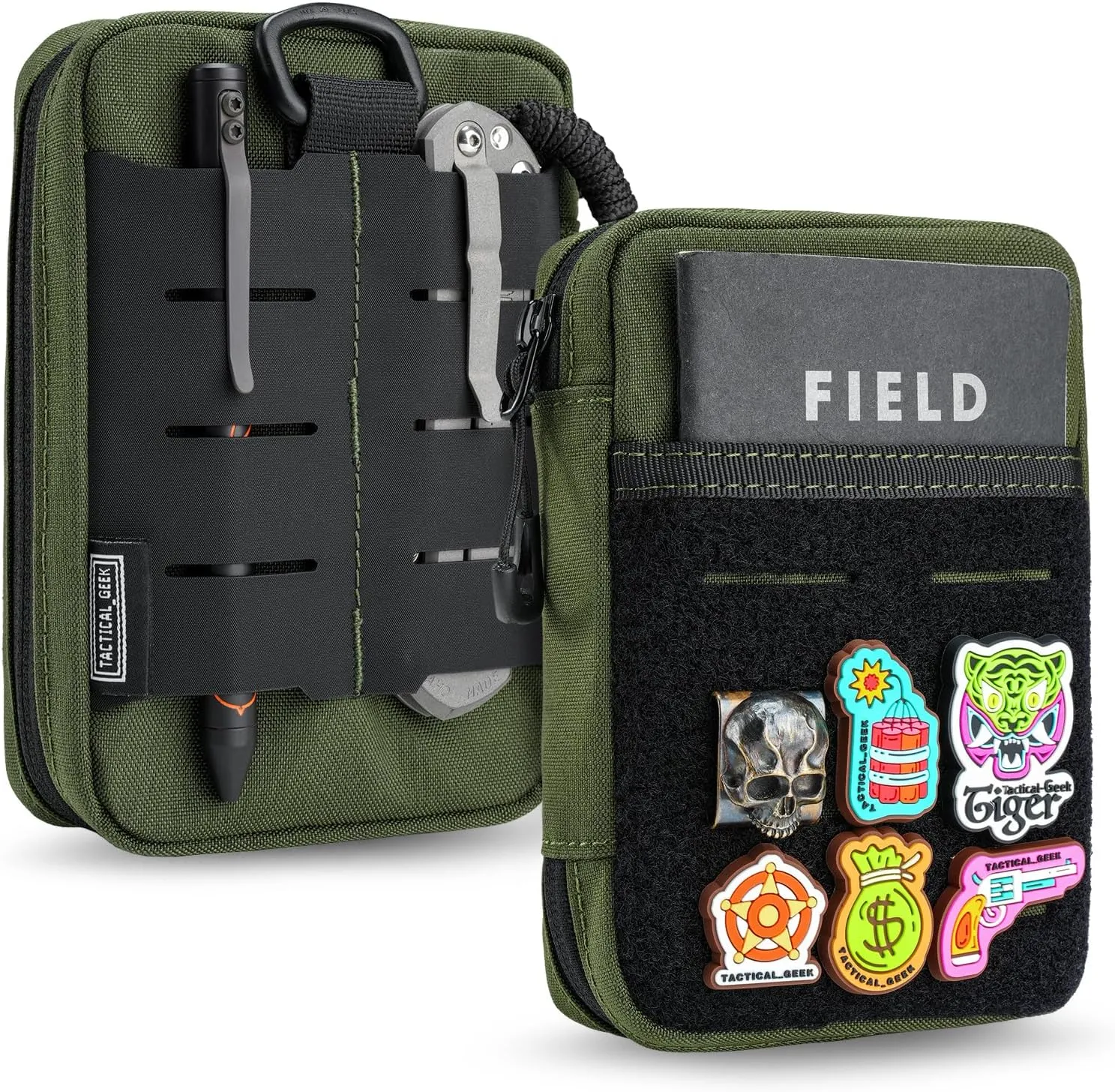 TACTICAL GEEK EDC Compact Waist Pocket Pouch, Men EDC Pouch Organizer, Multi-Purpose Molle Tool Pouch for Multitools, Utility Tool Organizer Bag for Daily Essentials Carry(Block E3.0-GY)