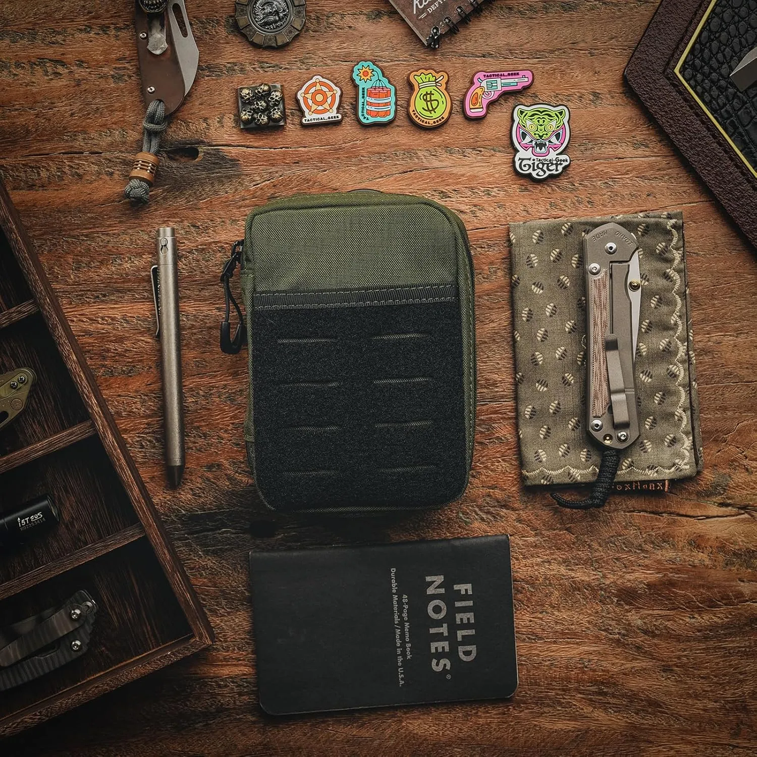 TACTICAL GEEK EDC Compact Waist Pocket Pouch, Men EDC Pouch Organizer, Multi-Purpose Molle Tool Pouch for Multitools, Utility Tool Organizer Bag for Daily Essentials Carry(Block E3.0-GY)