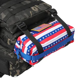Tactical Increment Molle Pouch, Large Capacity Admin Utility Pouches, Horizontal Short Trips Bag, Multi-Purpose Sling Bag with Shoulder Strap and US Patch