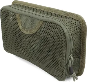 Tactical Mesh Zipper Pouch, Modular Insert Panel Organizer EDC Utility Storage Pocket with Hook-N-Loop Fasteners for Backpack Bag Accessories