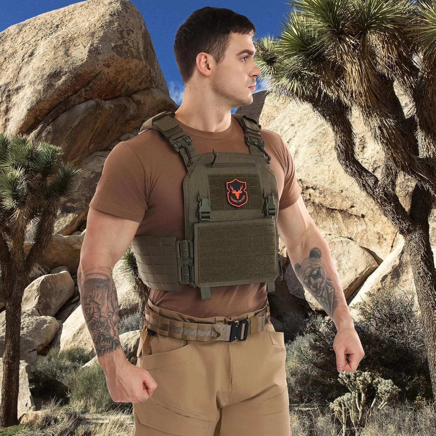 Tactical Molle Vest for Men Laser Cutting Modular Lightweight Quick Release Adjustable Vests