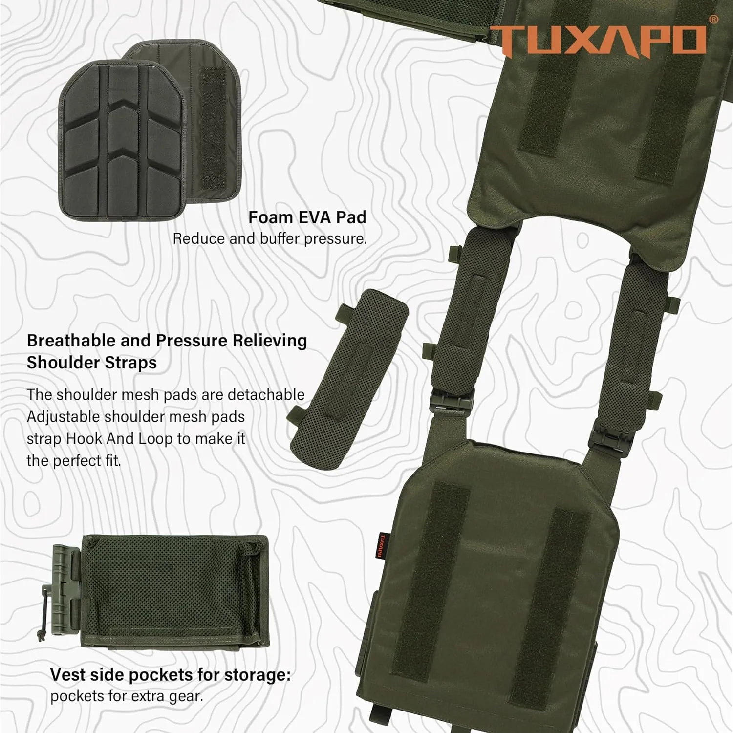 Tactical Molle Vest for Men Laser Cutting Modular Lightweight Quick Release Adjustable Vests