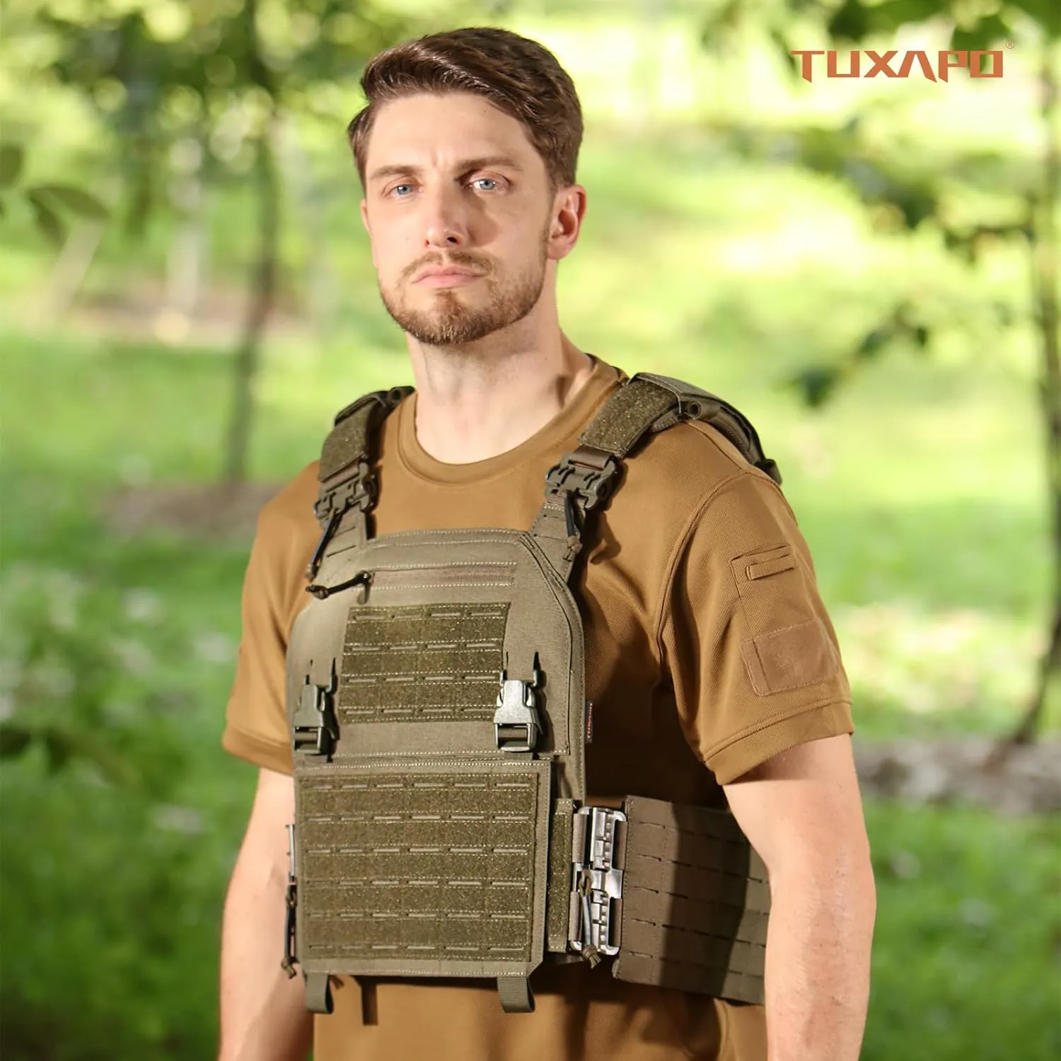 Tactical Molle Vest for Men Laser Cutting Modular Lightweight Quick Release Adjustable Vests